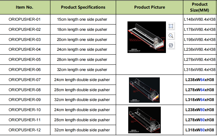 cigarette pusher size